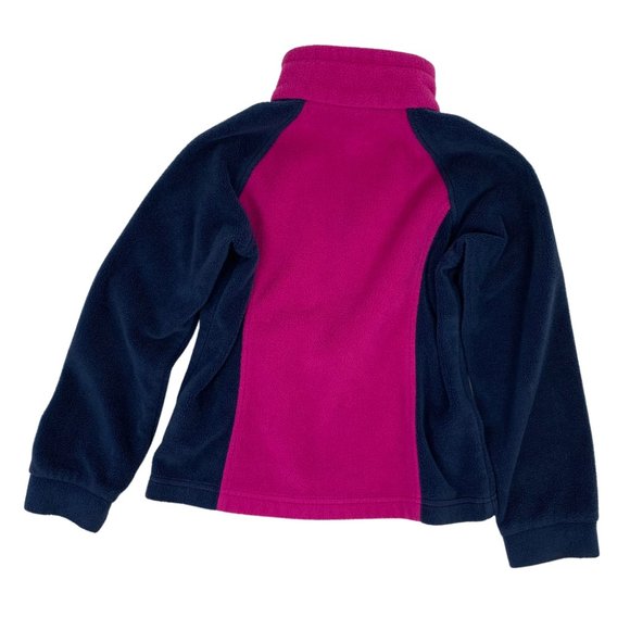 Columbia Girls Benton Springs Fleece Jacket Colorblock Blue Purple Size Small - Picture 2 of 9
